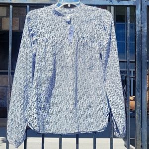 Loft Black and White Shimmer Blouse